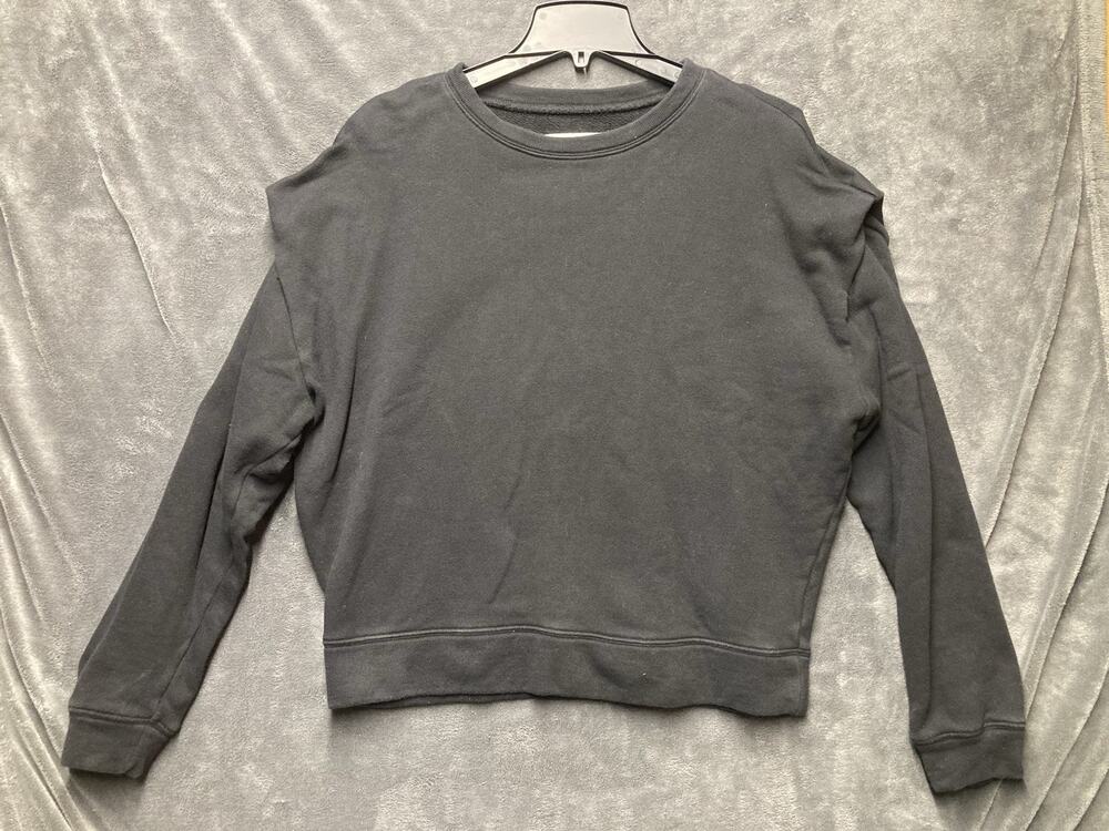 Pistola Kirsten Shoulder Pad Sweatshirt Noir Black Minimalist Quiet Luxury M